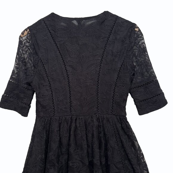 Free People Mountain Laurel Lace Dress Women 2 Embroidered Crochet Midi Romantic - Picture 5 of 12